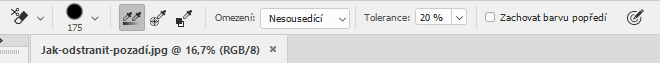 Možnosti nástroje mazání pozadí