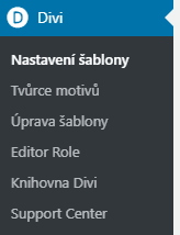 Nastavení DIVI šablony