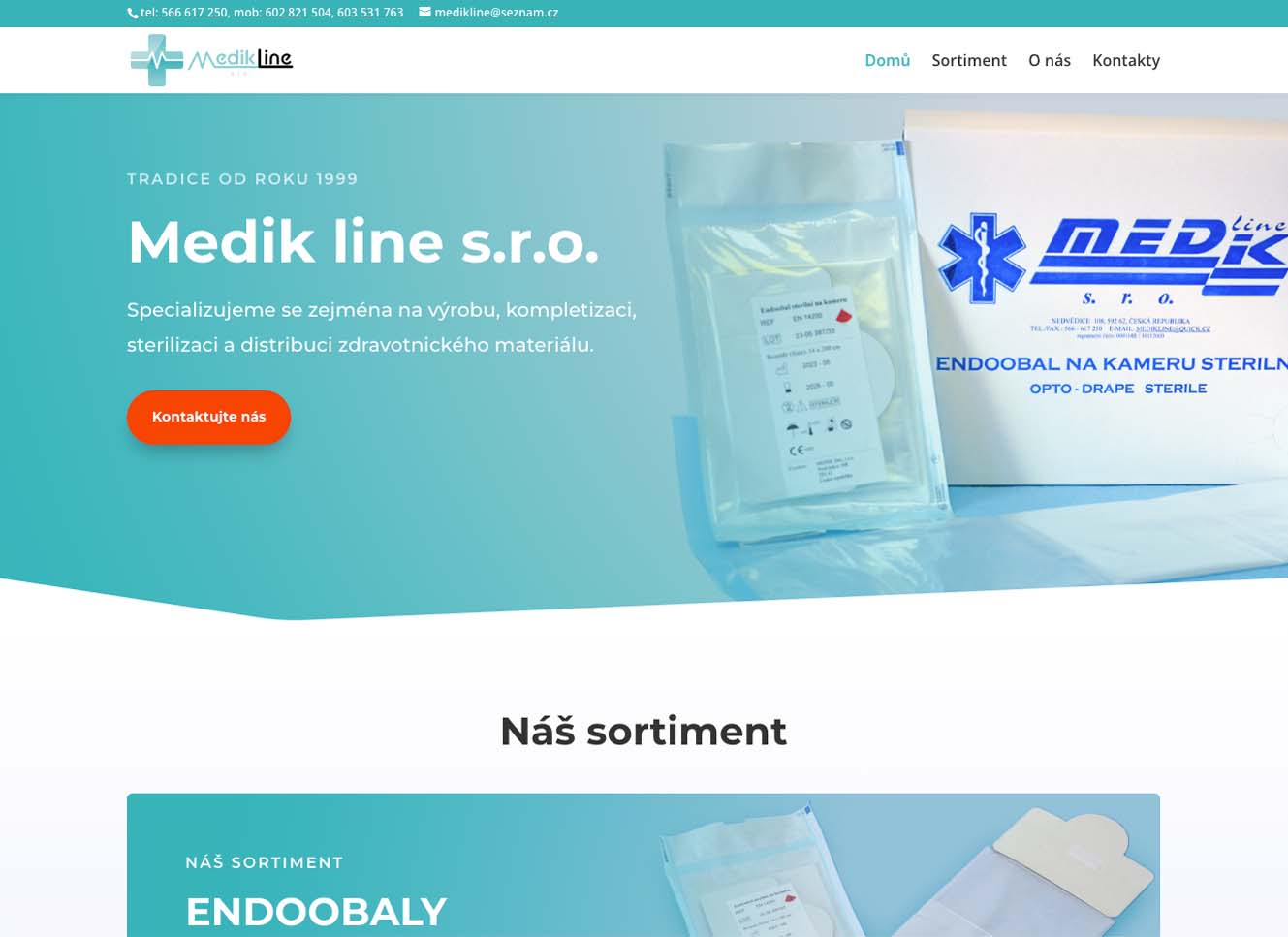 Ukázka webu Medik line