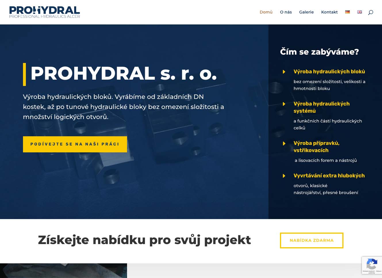 Ukázka webu Prohydral